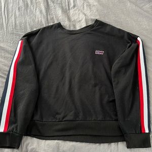 Purchase, black, crewneck sweatshirt, size large, Pony brand